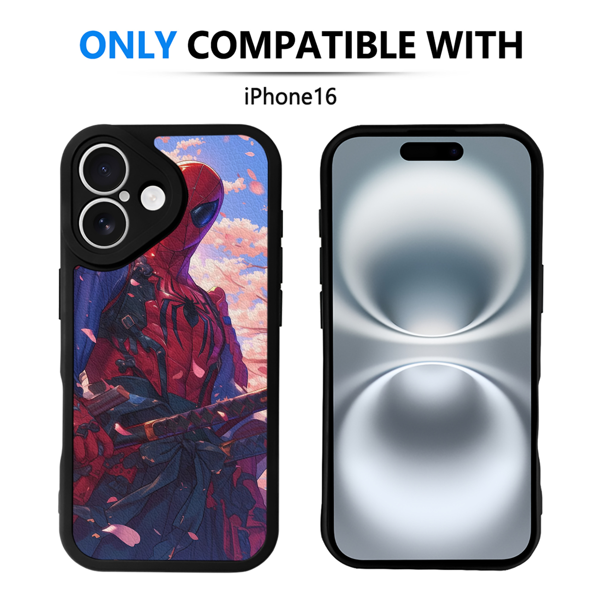 Spider Man スパイダーマン 【iPhone 16シリーズ対応】シリコンスマホケース（レザー調） 材質：シリコン